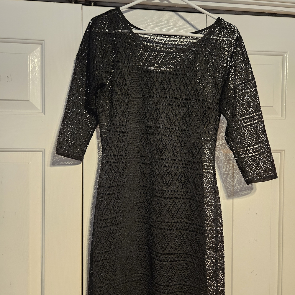 Express Black Lace Long Sleeve Dress